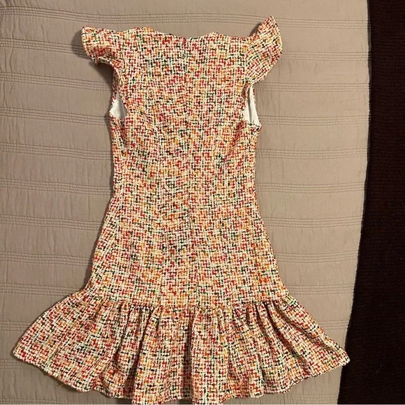 Never A Wallflower Multicolor Tweed Dress with Ruffle Hem - Picture 7 of 7